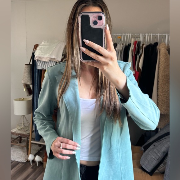 0074. $78 Philosophy Suede "Blazer" - Picture 4 of 9